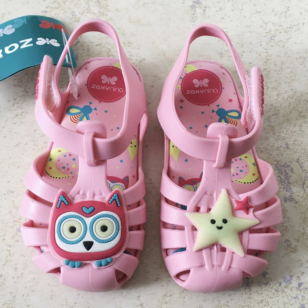 Zaxy Glow in the Dark Soft Jelly Owl Star Sandal